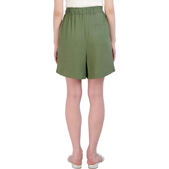 BCBGeneration Women's M Green Relaxed Stretch Pocket Tie Waist Short OS37-10 - Picture 2 of 8